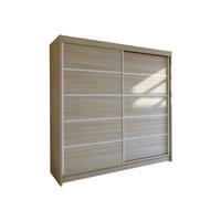 SCHWEBETÜRENSCHRANK Talin IV - Kaschmir/Silberfarben, Holzwerkstoff/Metall (180/215/58cm) - MIRJAN24