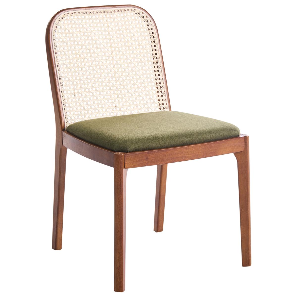 ESSZIMMERSTUHL 2er-Set Stoff Braun/Grün Edina - Braun, Textil (50/80/54cm) - Beliani