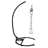 XL-HÄNGESESSEL-GESTELL bis 150kg, 215cm, Schwarz - Schwarz, Metall (125/110/210cm) - Amanka