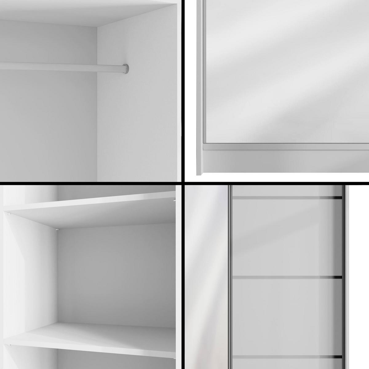 KLEIDERSCHRANK PAOKI - 200 cm - Weiß - Weiß, Holzwerkstoff (200/215/61cm) - ALTDECOR