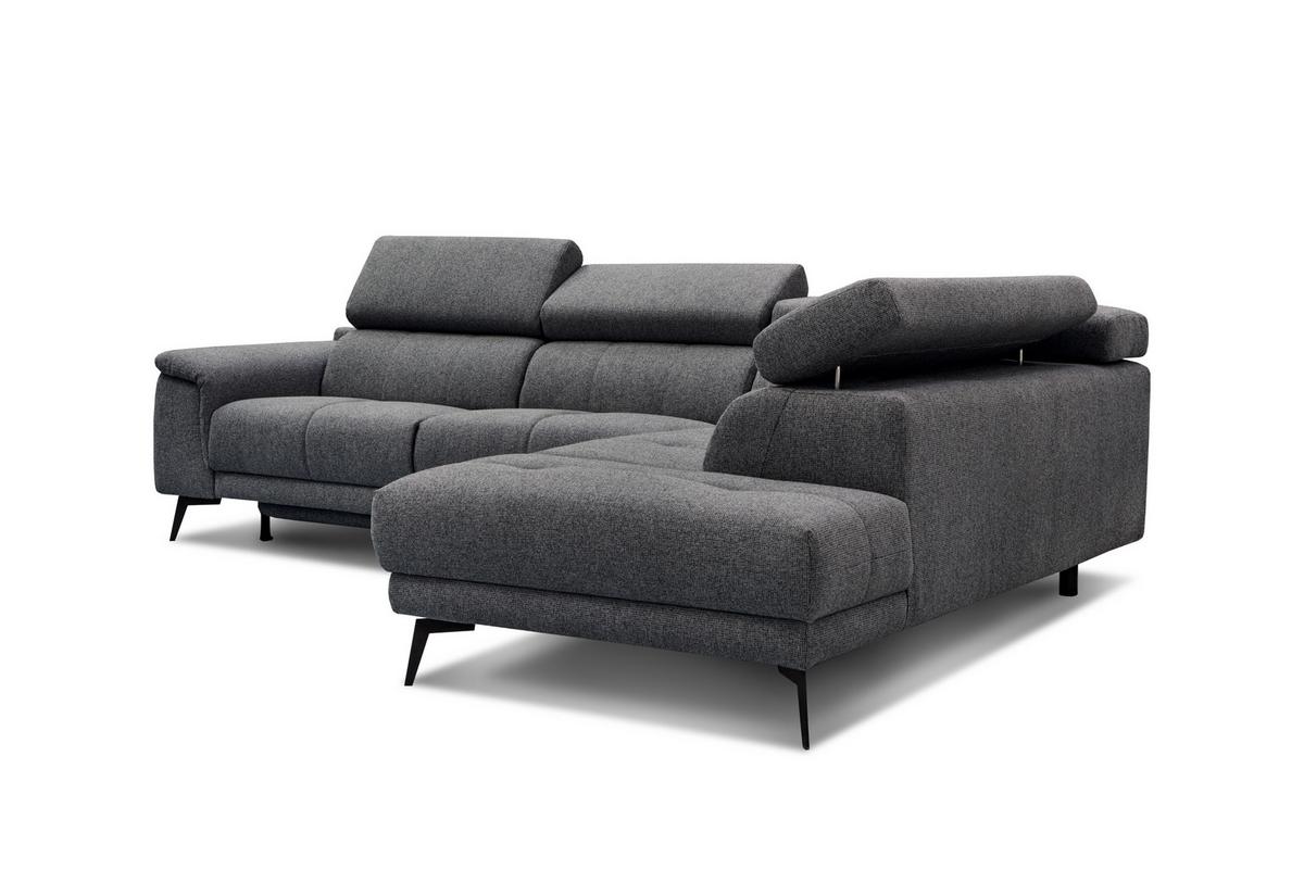 ECKSOFA FIERO 5-Sitzer mit 1 Relaxfunktion, dunkelgrau - Dunkelgrau, Holzwerkstoff/Textil (290/228cm) - Wozimo