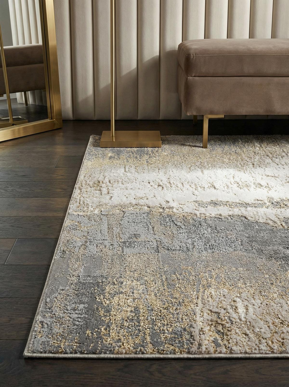 TEPPICH SARNTAL, abstrakt, Florhöhe 8 mm, Silbergrau, 200 x 290 cm - Silberfarben, Textil (290/200cm) - KADIMA DESIGN