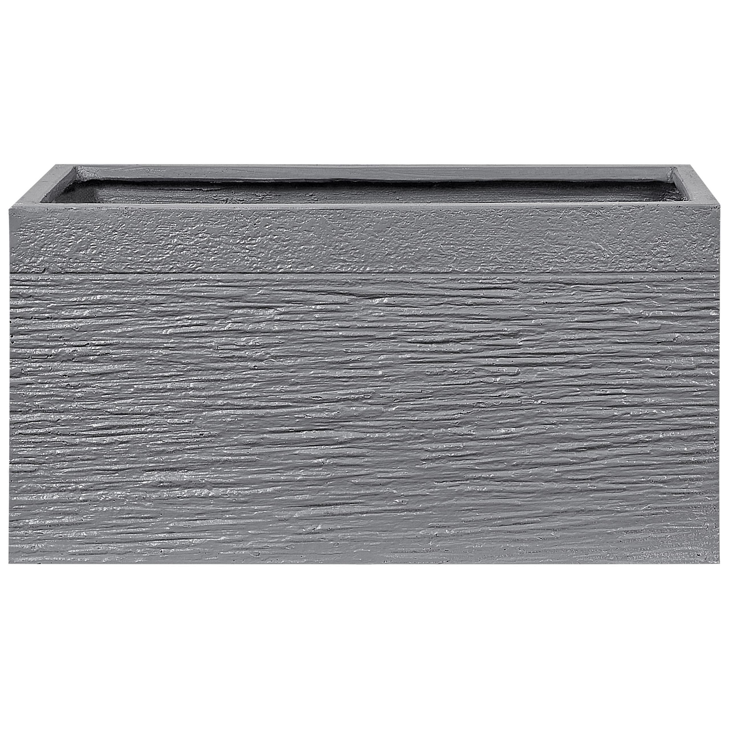 BLUMENTOPF grau rechteckig 60/29/30 cm Myra - Grau, Naturmaterialien (30cm) - Beliani