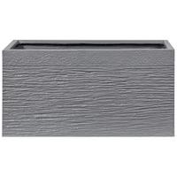 BLUMENTOPF grau rechteckig 60/29/30 cm Myra - Grau, Naturmaterialien (30cm) - Beliani