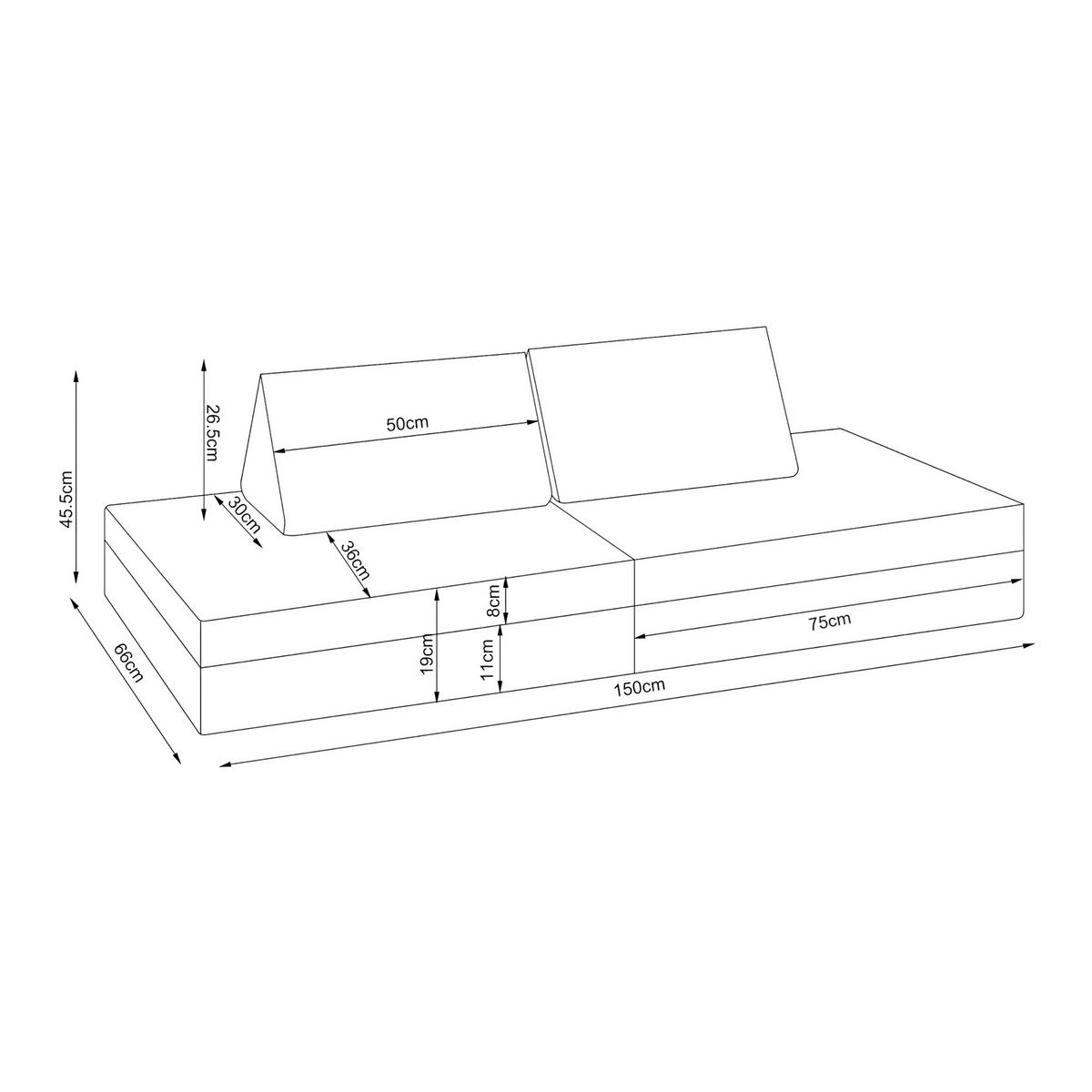 SPIELSOFA Norhulta - Blau, Textil (150/46/66cm) - [en.casa]