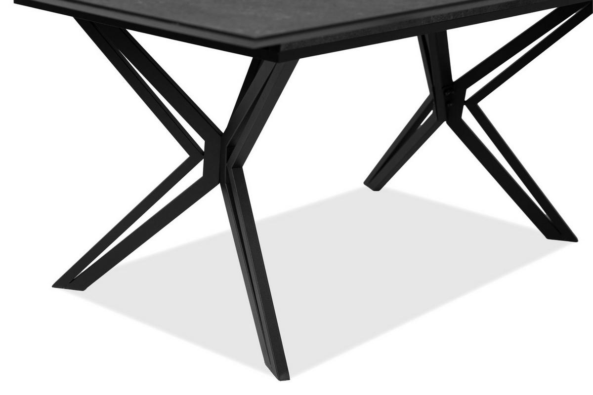 ESSTISCH Stein grau dunkel 160/200 cm, Küchentisch ausziehbar - Dunkelgrau/Schwarz, Holzwerkstoff/Metall (90/160/74cm) - Furn.Design