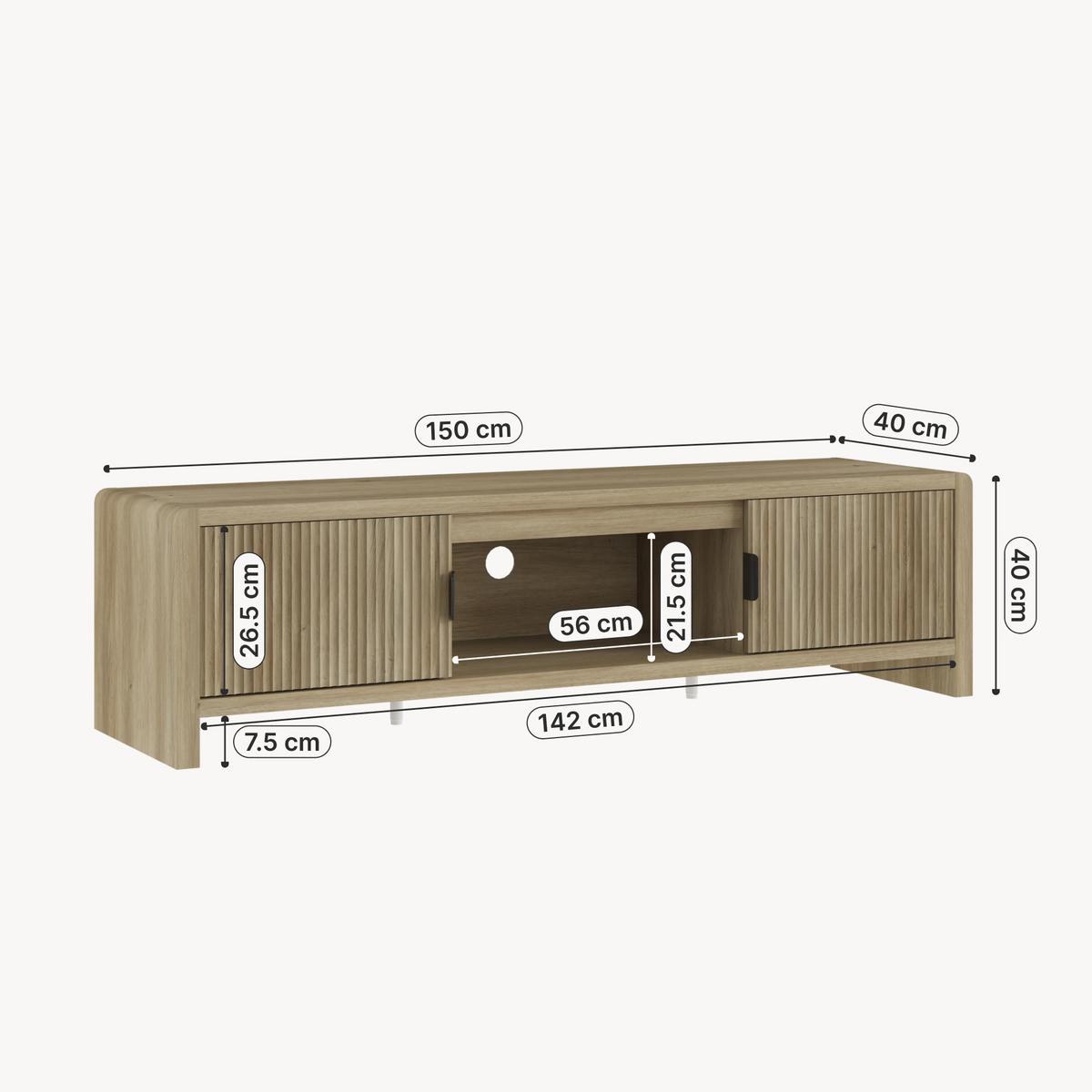 FERNSEHSCHRANK Lukkodso - Braun, Holzwerkstoff (150/40/40cm) - [en.casa]