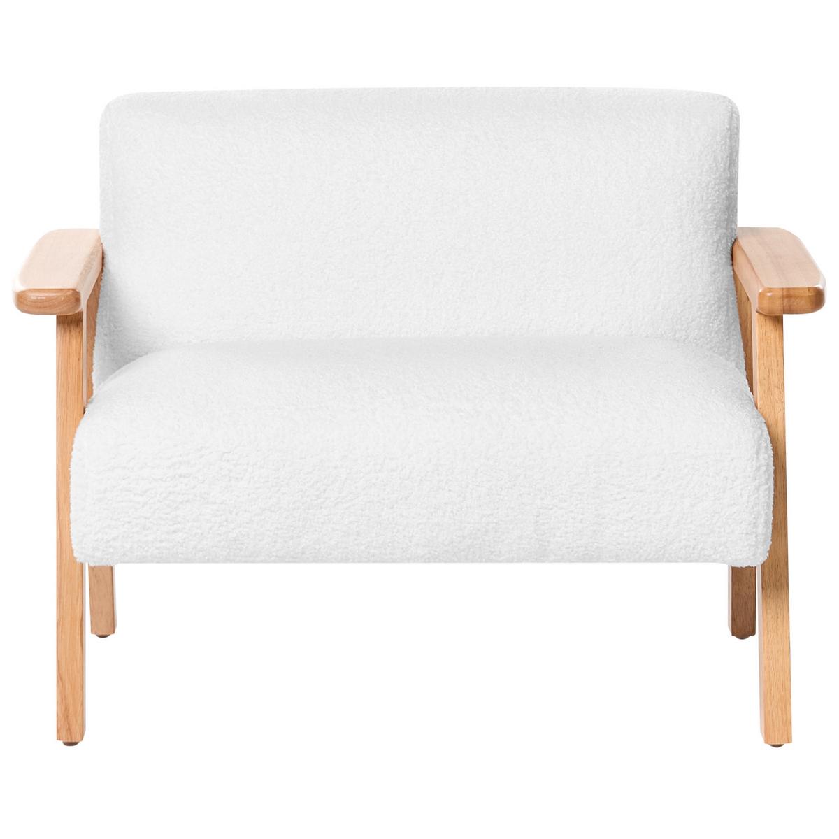 KINDERSOFA Bouclé Weiß Lalmo - Weiß, Textil (74/54/48cm) - Beliani