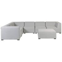 LOUNGE SET 7-Sitzer hellgrau linksseitig modular Arezzo - Hellgrau, Textil - Beliani