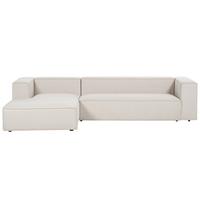 3-SITZER-ECKSOFA hellbeige linksseitig Vernon - Beige, Textil (330/178cm) - Beliani