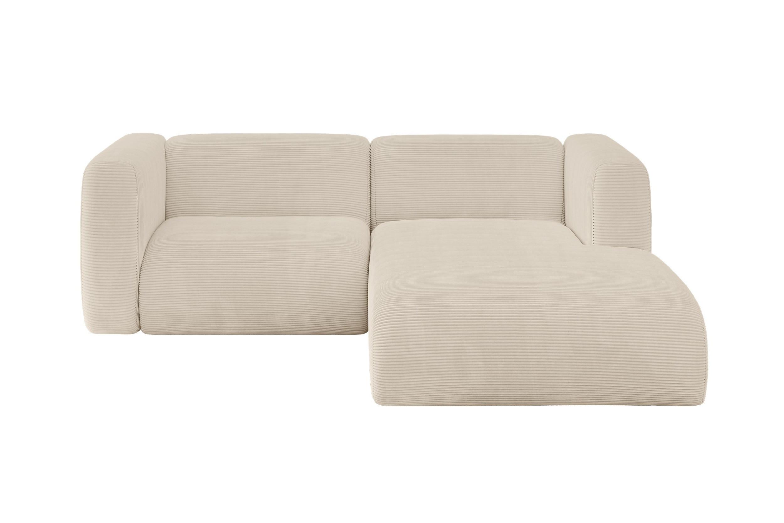ECKSOFA Ottomane Rechts MIRA-L1 227x179x89 Beige Cord - Sandfarben/Beige, Holzwerkstoff/Kunststoff (227/179cm) - ALTDECOR
