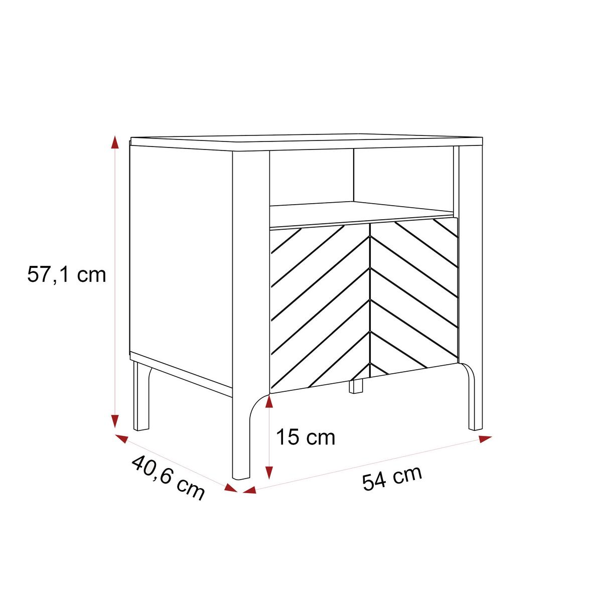 NACHTSCHRANK LORIEN 54/40/57 cm Schwarz - Schwarz, Holzwerkstoff/Metall (54/57.1/40.6cm) - Idohome