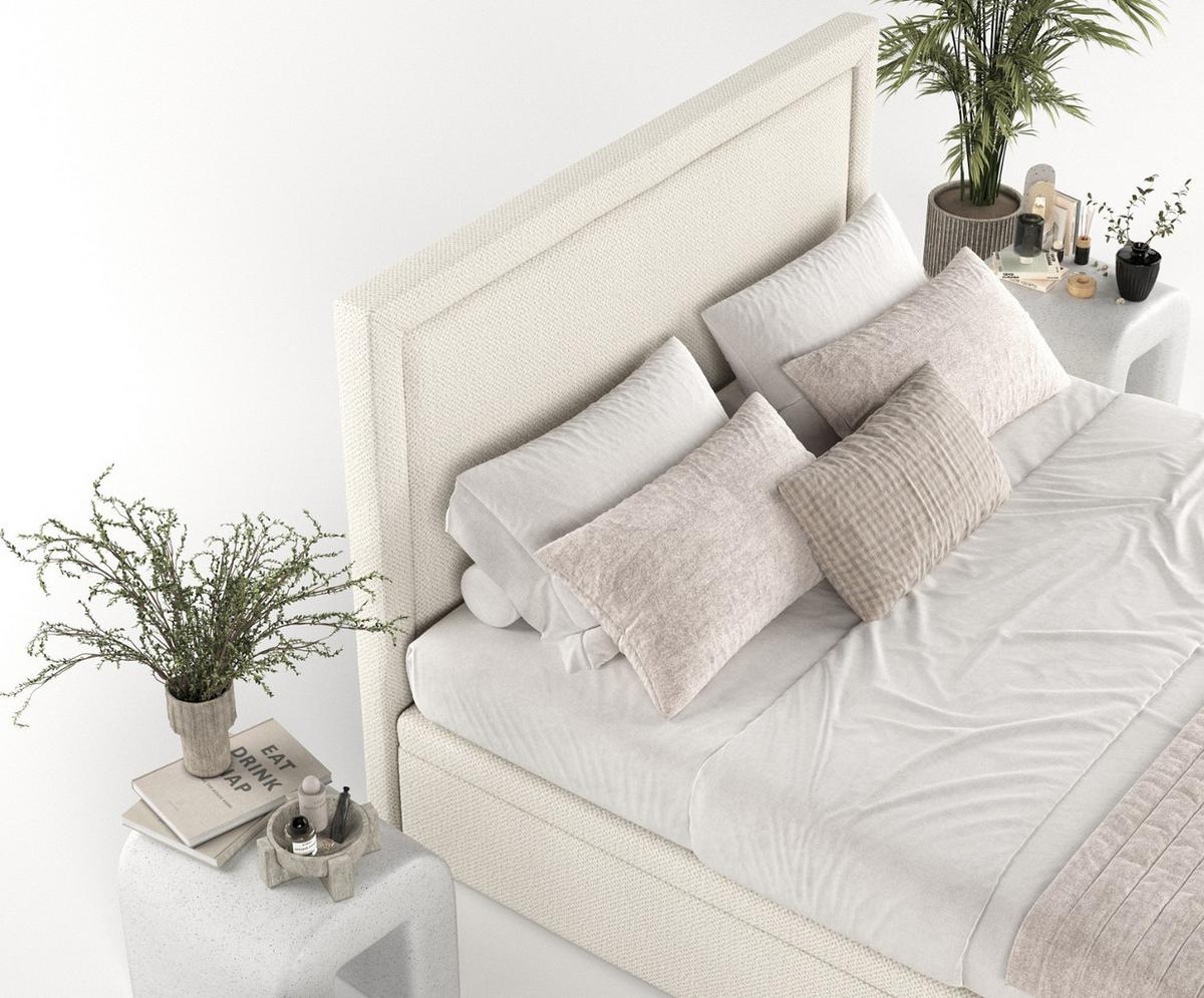 POLSTERBETT Salma mit Stauraum 140/200 cm Hellbeige im Alta Stoff - Sandfarben/Schwarz, Holz/Holzwerkstoff (140/200cm) - AltaBeds