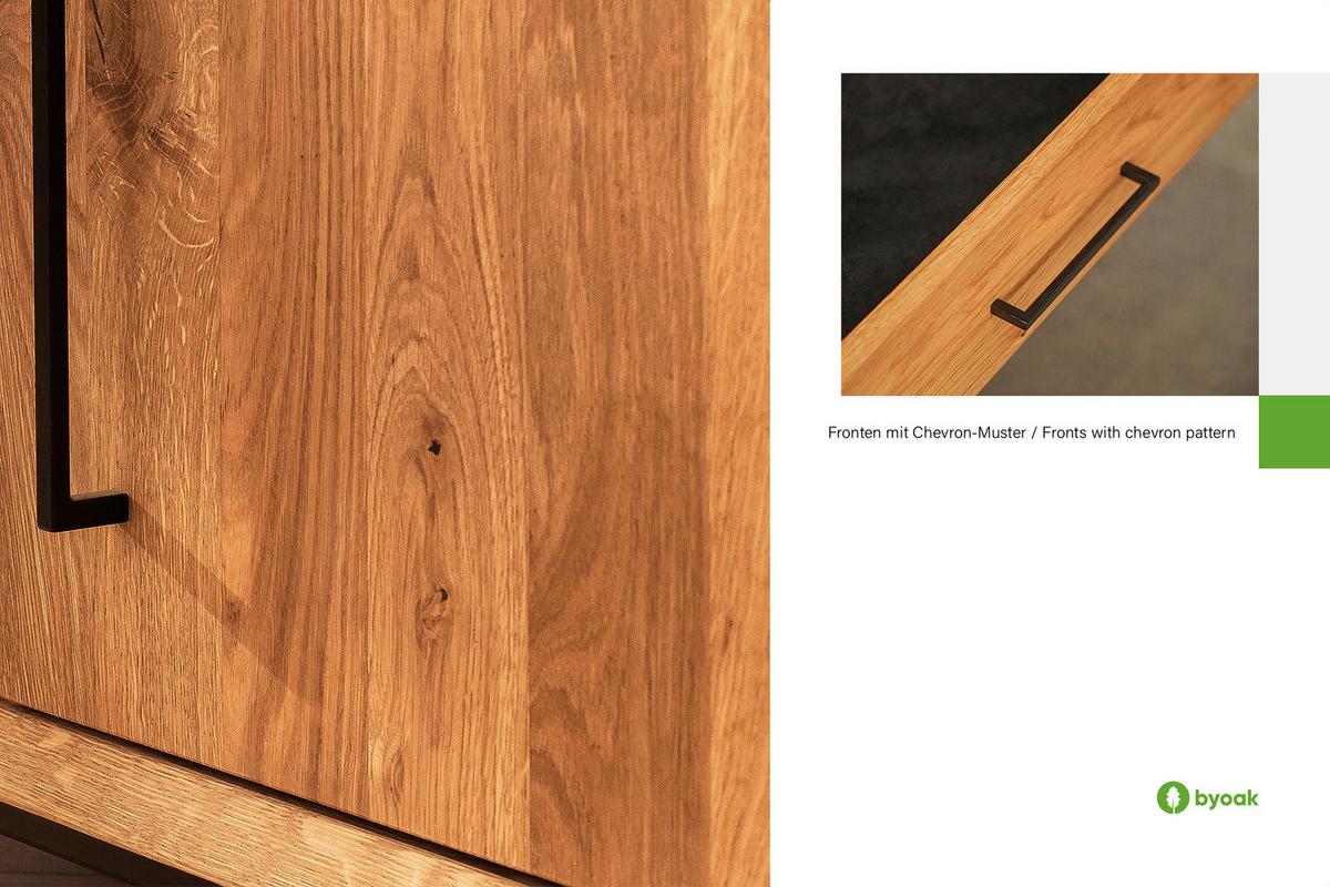 KOMMODE BREIT LEON Wildeiche - Wildeiche, Holz (144/65/45cm) - byoak