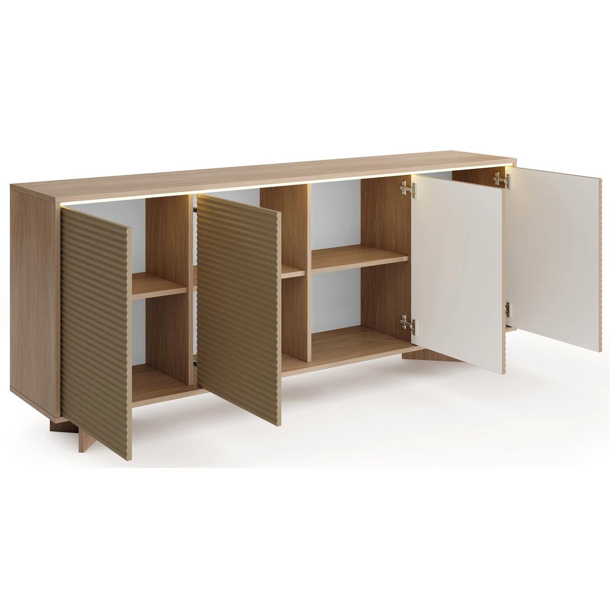 SIDEBOARD Semi 203 cm - Beige/Cappuccino, Holzwerkstoff (203.9/84.4/40cm) - Selsey