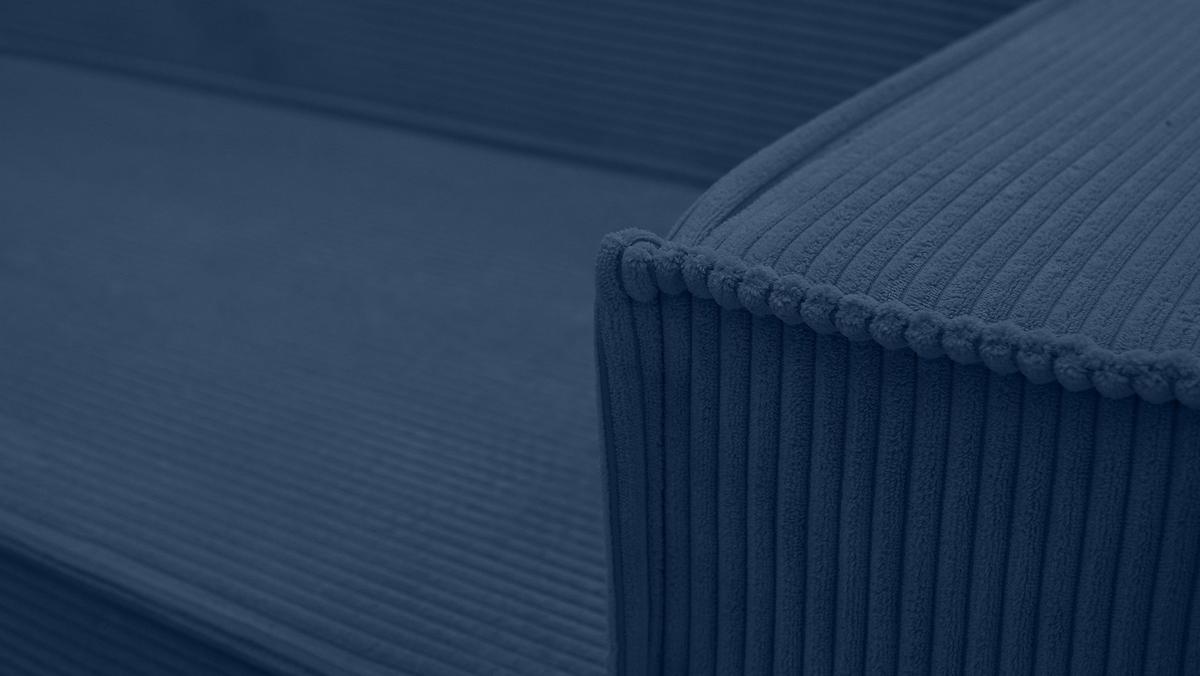 WOHNLANDSCHAFT Lovere U Blau 314/217/90 cm – mit Schlaffunktion und Bettkasten - Blau/Silberfarben, Textil/Metall (314/90/217cm) - AX Living