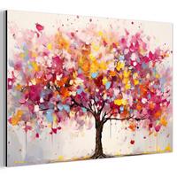 METALLBILD Aquarell - Baum - Kunst - Abstrakt 30x20 cm - Multicolor, Metall (30/20cm) - MuchoWow
