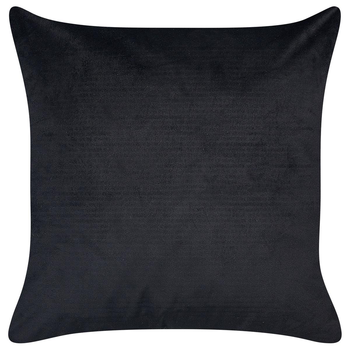 DEKOKISSEN 2er-Set Schwarz 45/45 cm Yuzuri - Schwarz, Textil (45/45cm) - Beliani