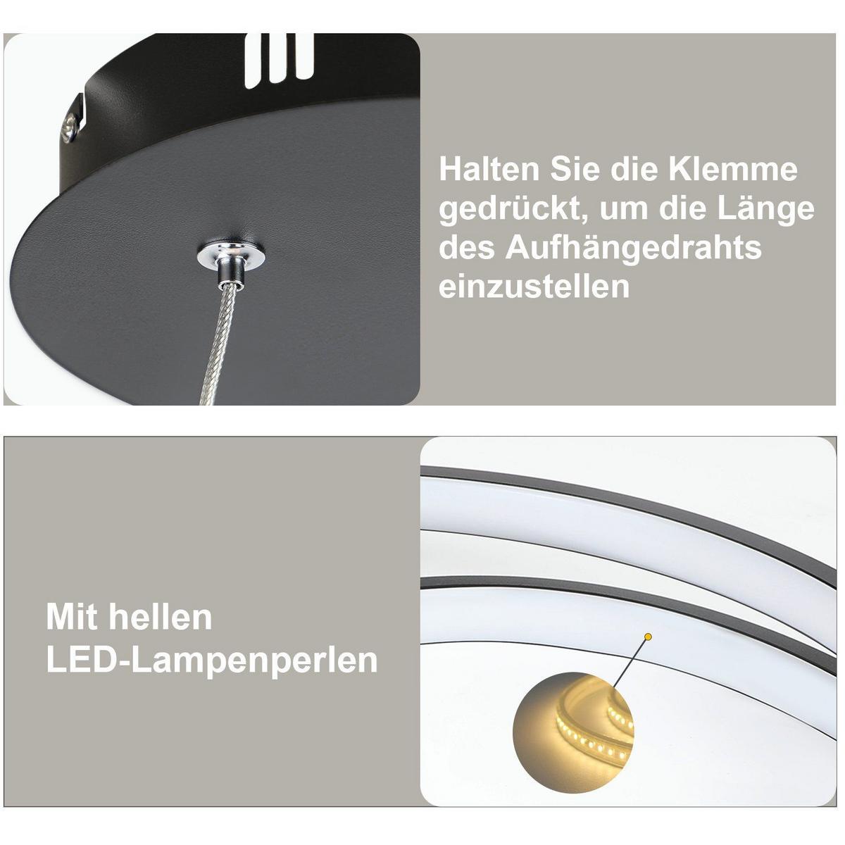 PENDELLEUCHTE Flair 40/40/150 cm - Schwarz, Metall (40/40/150cm) - Nettlife