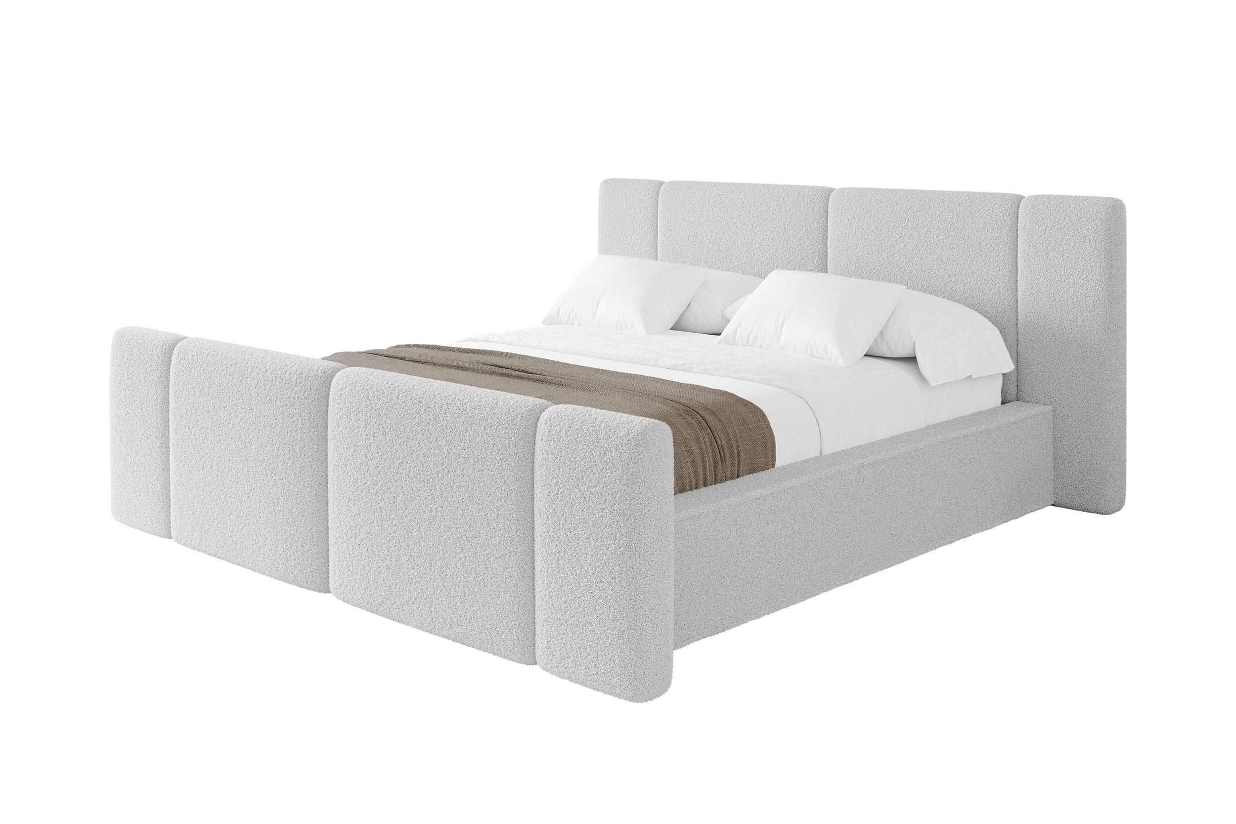 POLSTERBETT mit Bettkasten, Fußteil und Lattenrost, Boxbett ohne Matratze - RIVO-Z 200x200 Hellgrau - Taupe, Holzwerkstoff/Textil (200/200cm) - ALTDECOR