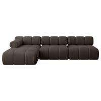 ECKSOFA modulares Sofa Razon-L2 - 285x160x70 cm Braun Velours - Braun, Holzwerkstoff/Textil (285/160cm) - ALTDECOR