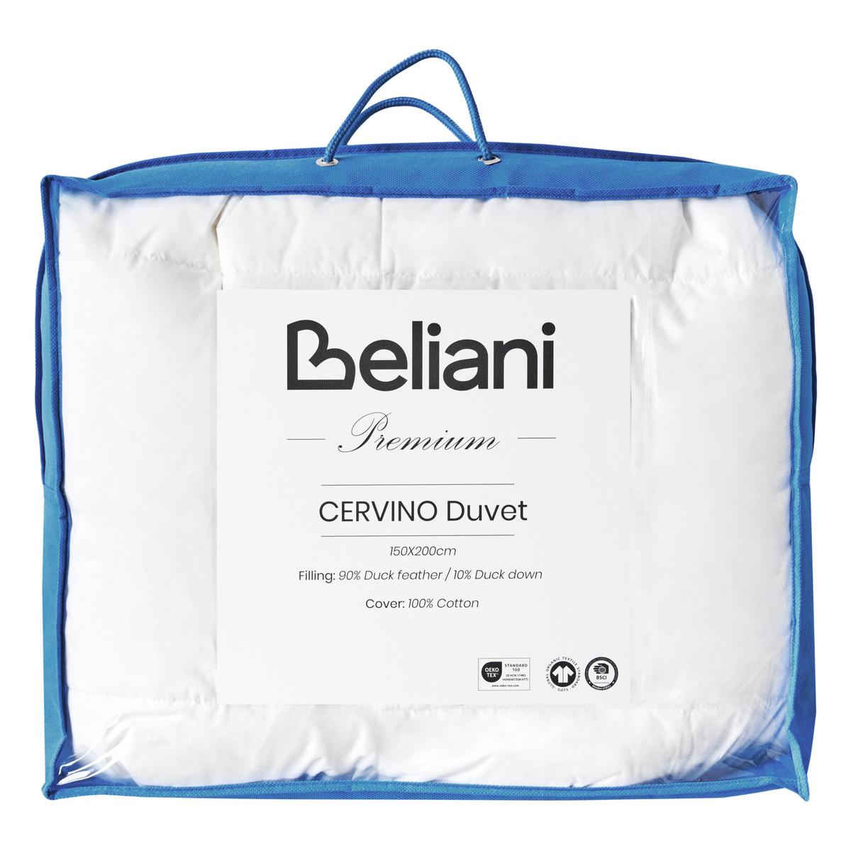 BETTDECKE Entenfedern und Daunen Leicht Warm 150/200 cm Cervino - Weiß, Textil (150/200cm) - Beliani