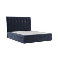 POLSTERBETT Kelsea mit Stauraum 120/200 cm Marineblau im Lotta Stoff - Schwarz/Dunkelblau, Holz/Holzwerkstoff (120/200cm) - AltaBeds