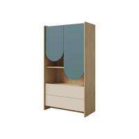 KINDERREGAL Lexi 2D2S 06 - Blau/Eichefarben, Holzwerkstoff (84/151/40cm) - MIRJAN24