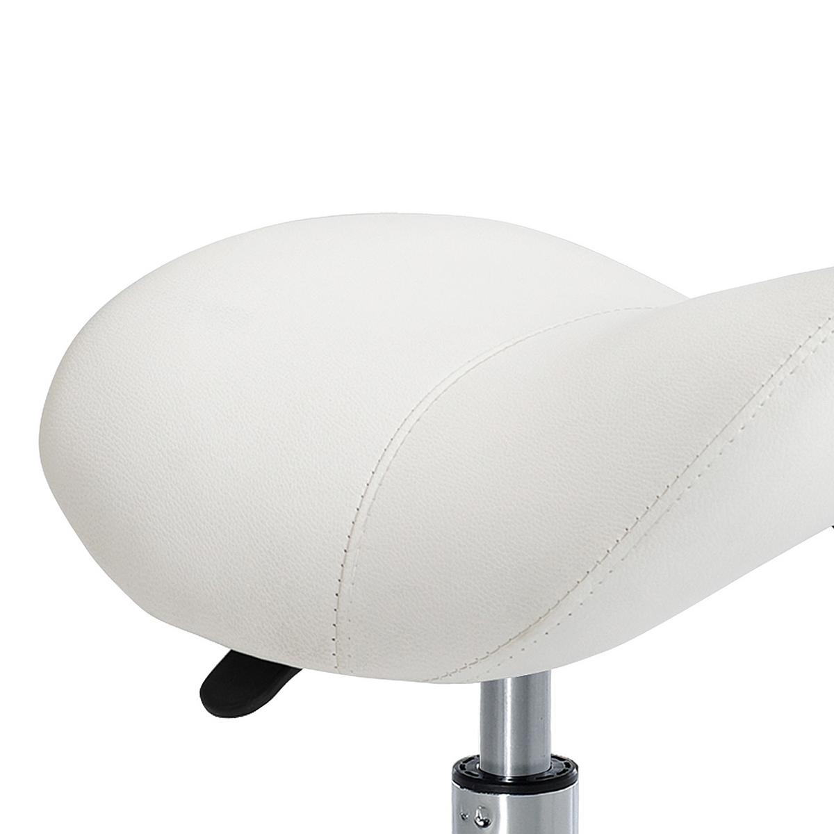 ARBEITSHOCKER Drehstuhl Drehhocker Rollhocker Sattelhocker Hocker Weiß - Weiß, Kunststoff (52/61/53cm) - HOMCOM