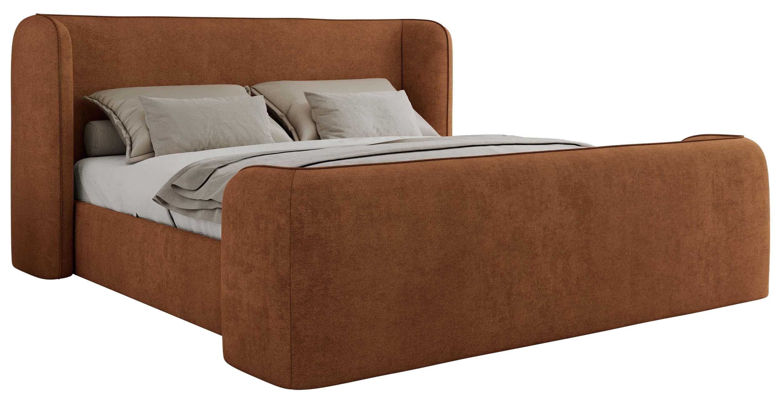 POLSTERBETT EMORA CLASSIC DUO 180/200 - Orange Strukture - Pocket-Matratze - Orange, Textil (180/200cm) - MKS