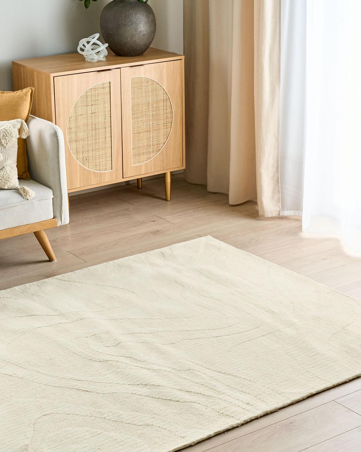 TEPPICH Beige 160/230 cm Wolle Sasnak - Beige, Textil (160/230cm) - Beliani