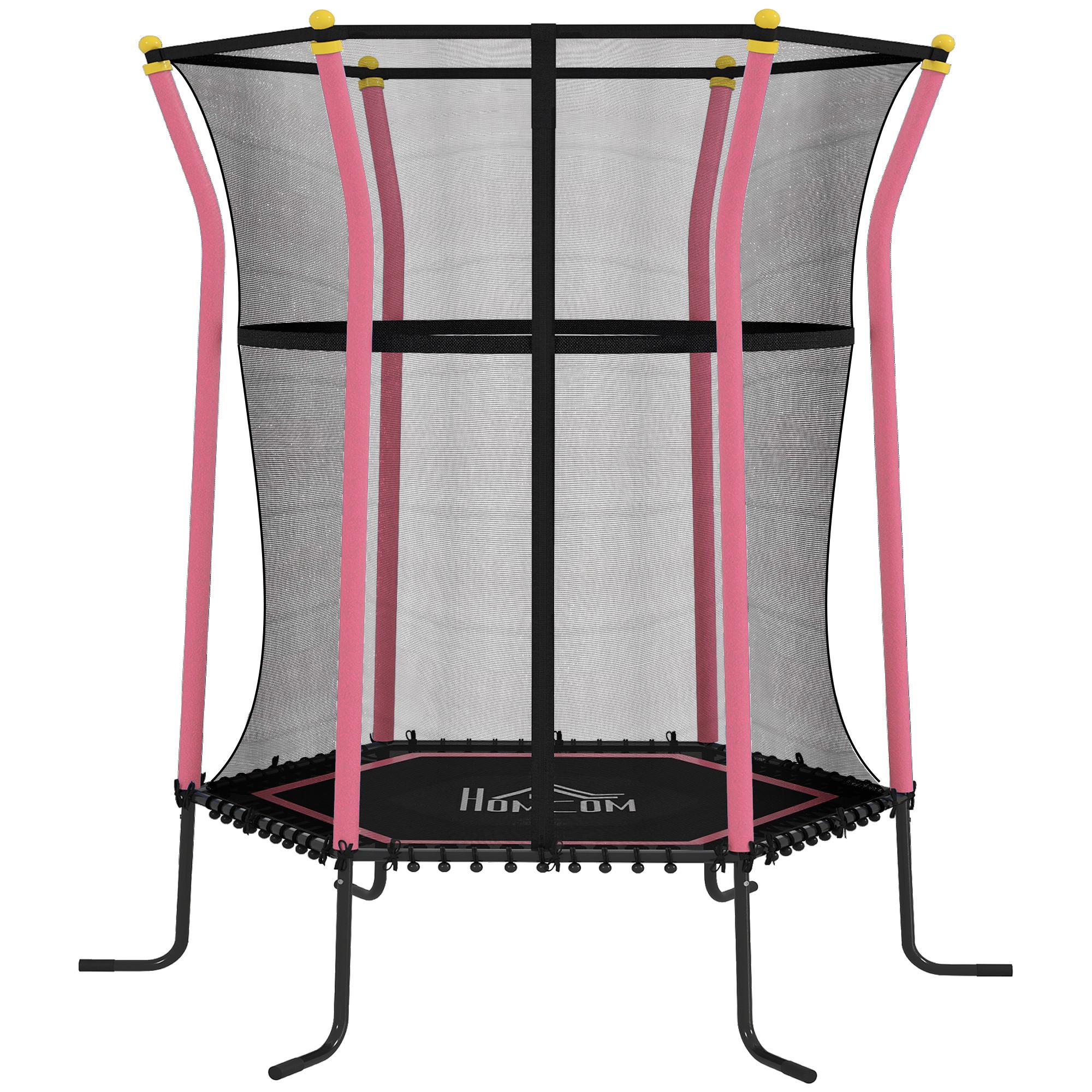 KINDERTRAMPOLIN Stahl Kunststoff Rosa - Rosa, Metall (111/122cm) - HOMCOM