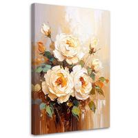 LEINWANDBILD Blumen 70x100cm - Beige, Textil (70/100cm) - Feeby