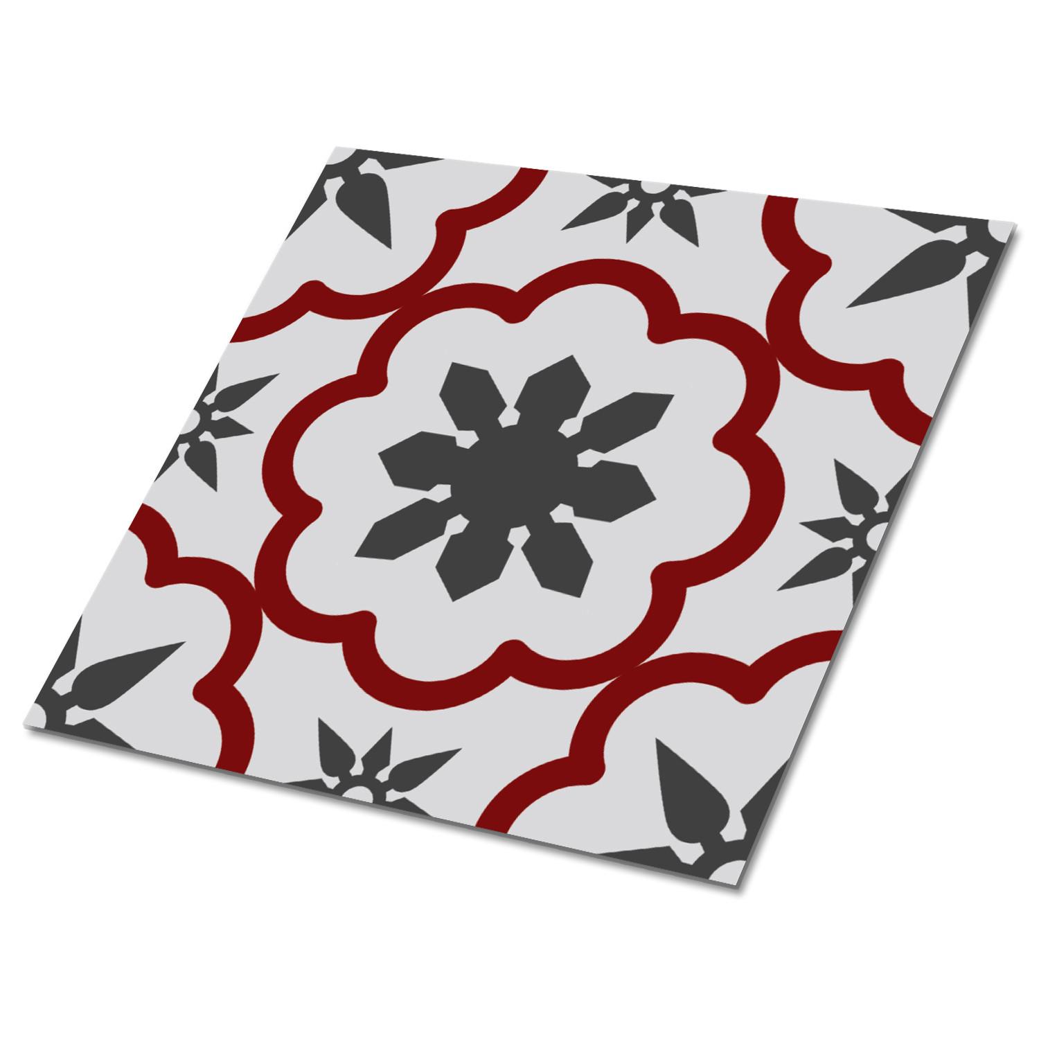 FLIESENAUFKLEBER 9 Stück 30x30 cm selbstklebend Geometrische Sterne - Grau, Textil (30/1.6/30cm) - TULUP