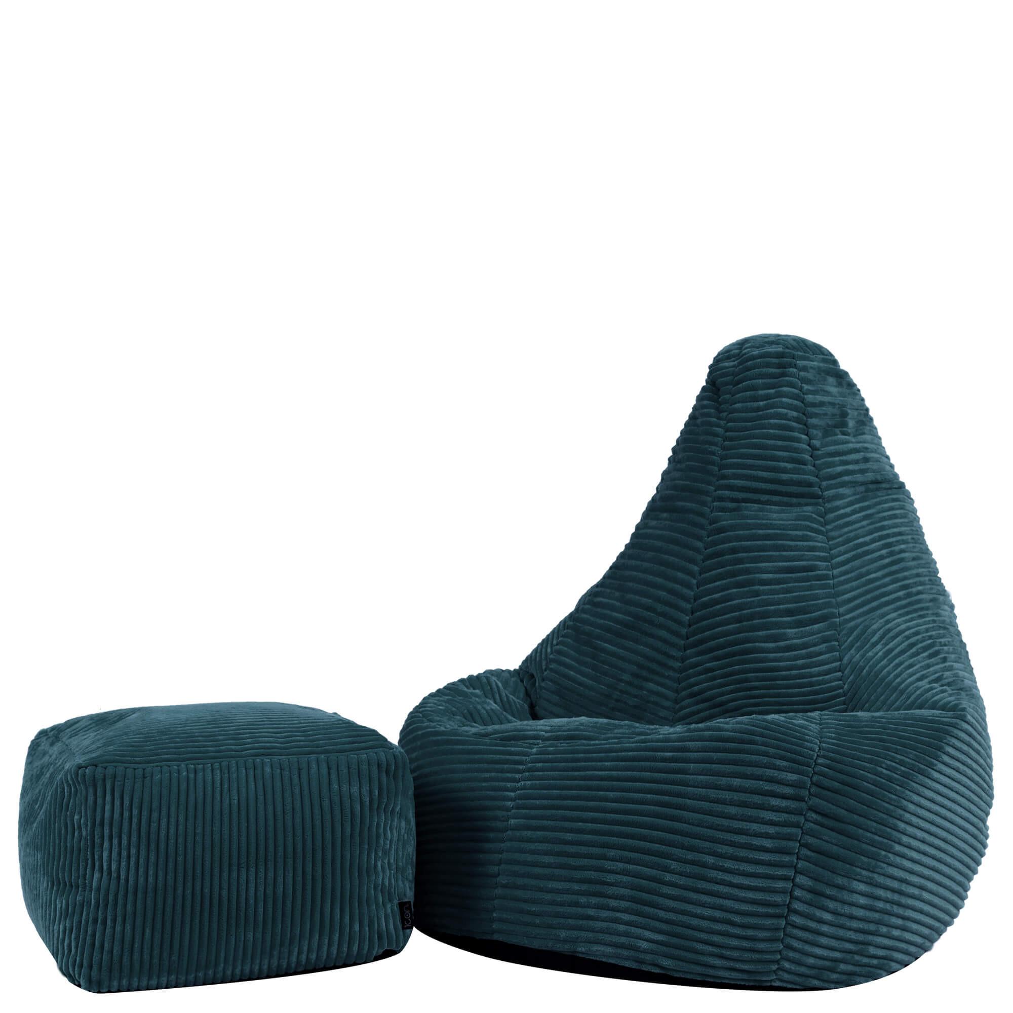 KINDERSITZSACK mit Hocker Dalton Cord - Dunkelgrün, Textil (69/59/65cm) - icon