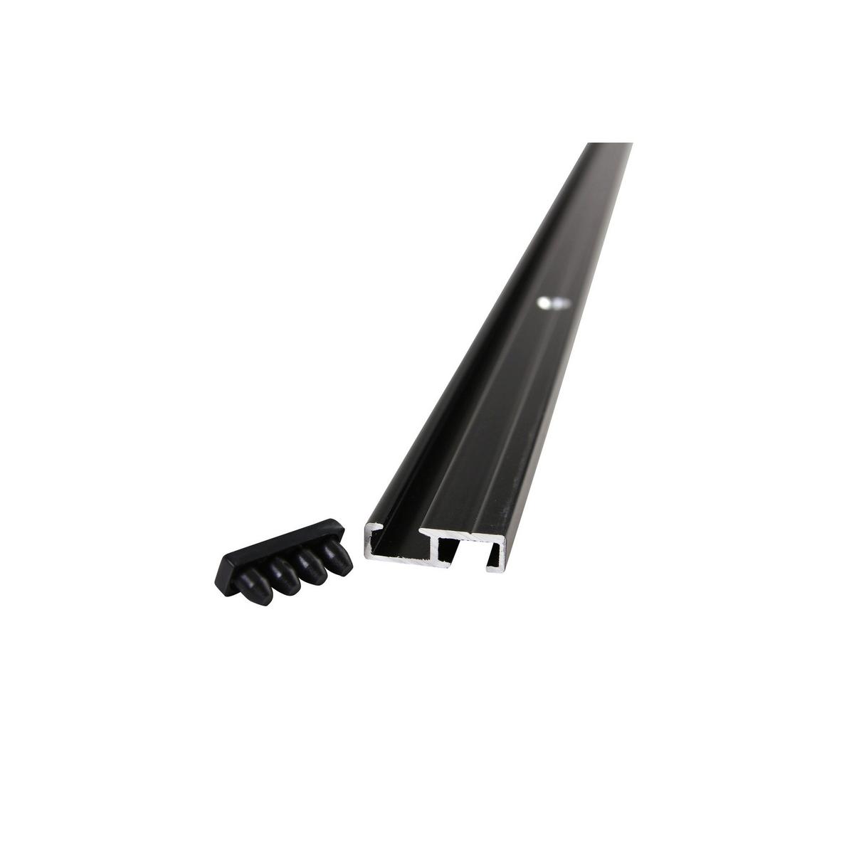 GARDINENSCHIENE auf Maß 1-lauf Deckenmontage Minimal 120cm - Schwarz, Metall (120cm) - Deco-Raum