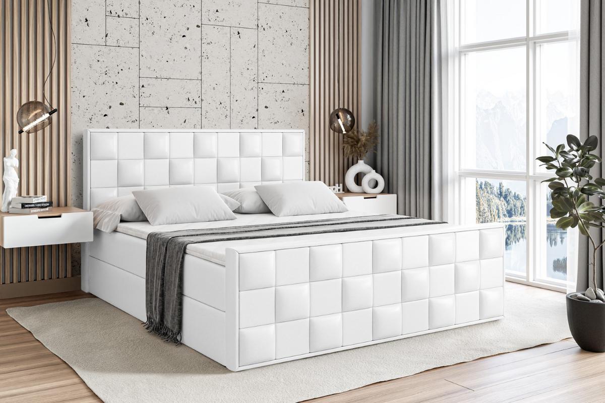 BOXBETT ZAFIRA - 140x200 - H4 - Weiß Hochglanz - Weiß Hochglanz, Holzwerkstoff (140/200cm) - ALTDECOR