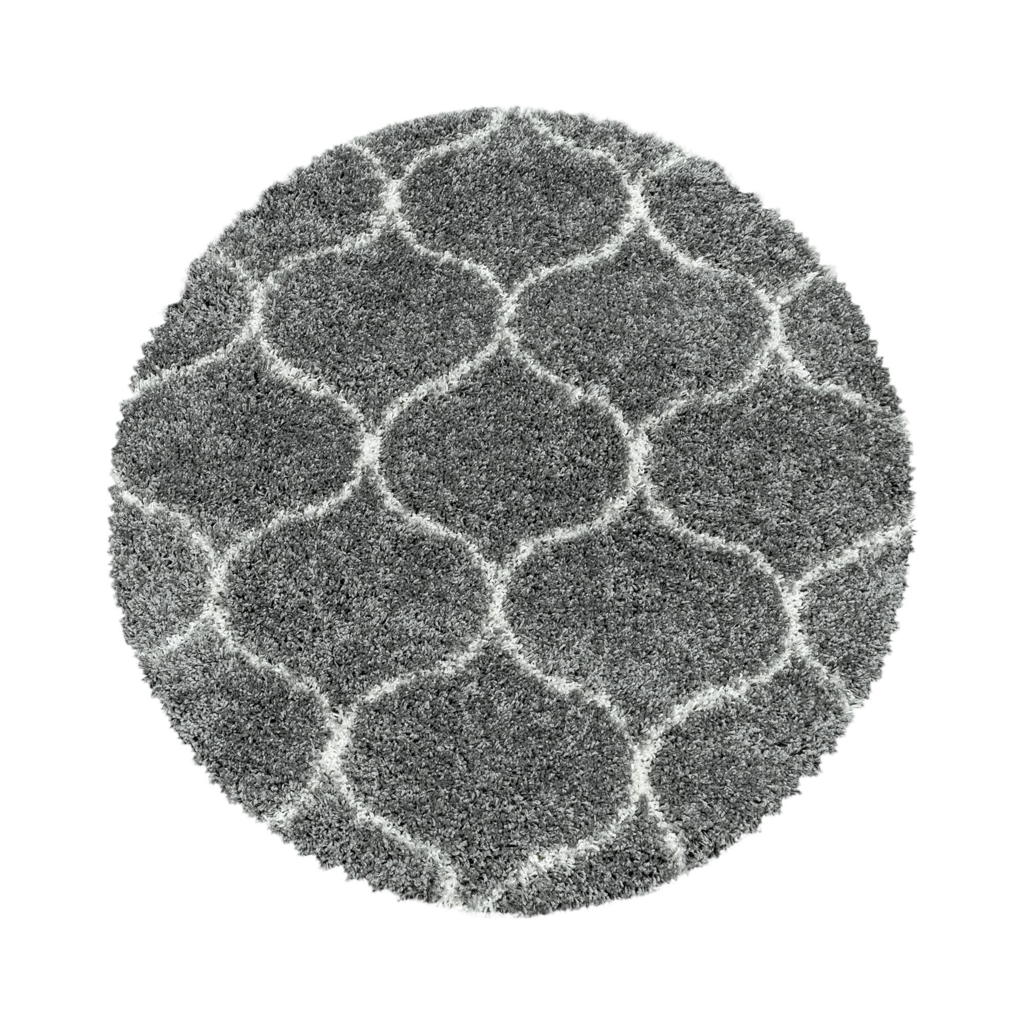 TEPPICH Hochflor RONDA in Grau, im Skandi-Stil, Ø 160 cm - Grau, Textil (160/160cm) - KADIMA DESIGN