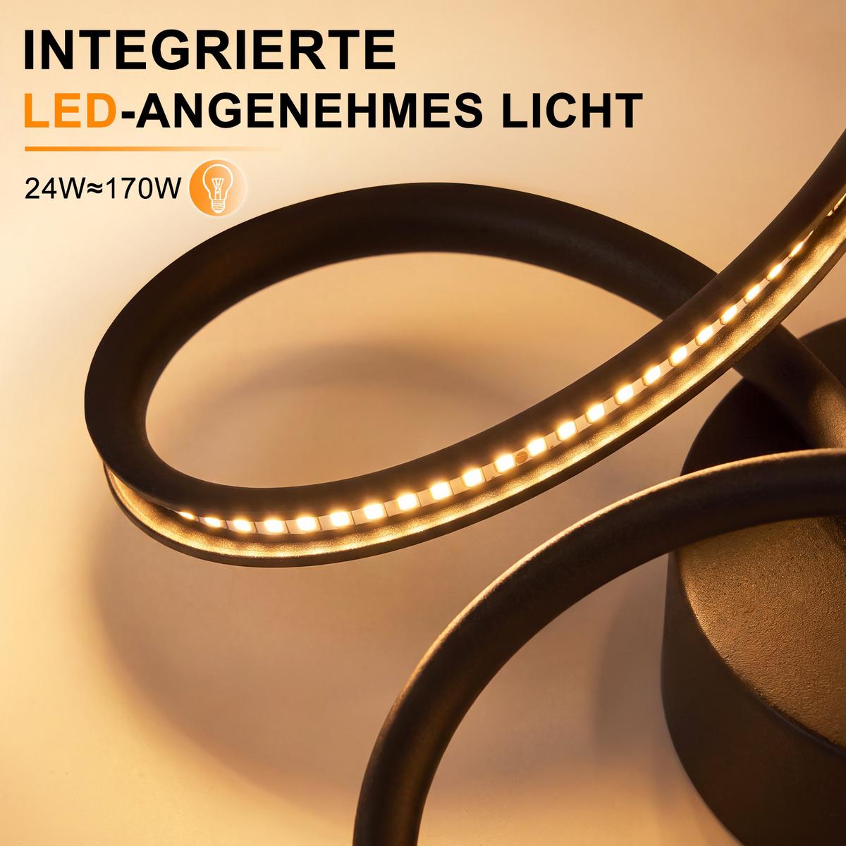 LED DECKENLEUCHTE Cyvith 36/25/8.5 cm - Schwarz, Kunststoff/Metall (36/25/8.5cm) - ZMH