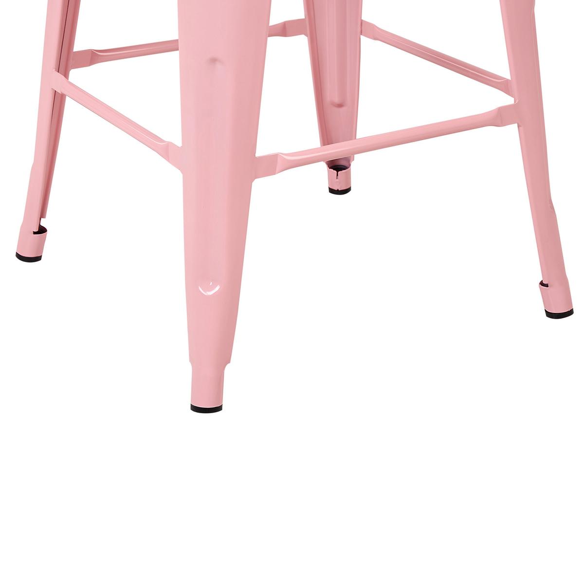HOCKER 2er-Set Stahl Rosa Cabrillo - Pink, Metall (42/60/42cm) - Beliani
