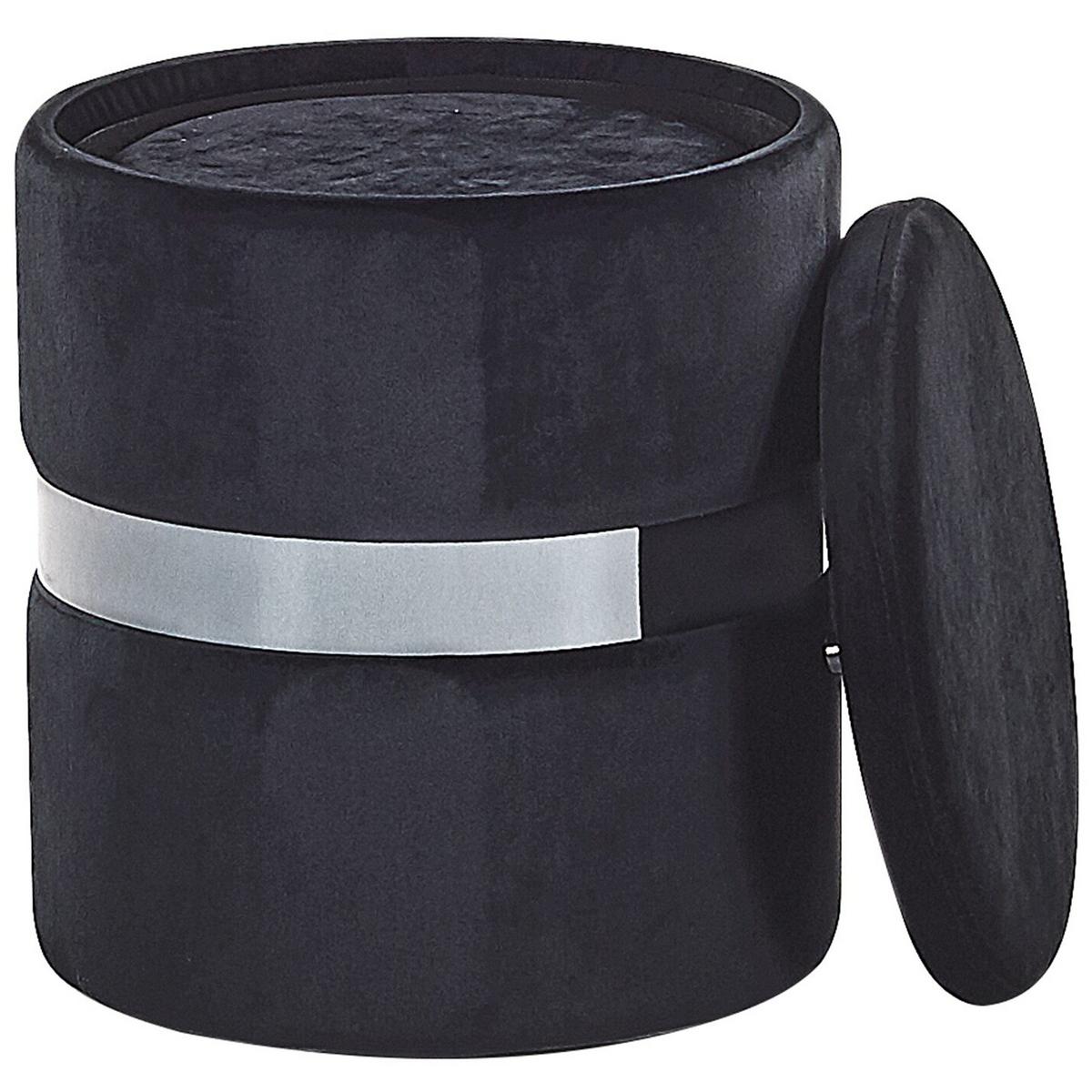 POUF Doris 35-30/35-30/44-36 cm - Schwarz, Textil (35/36/35cm) - Beliani