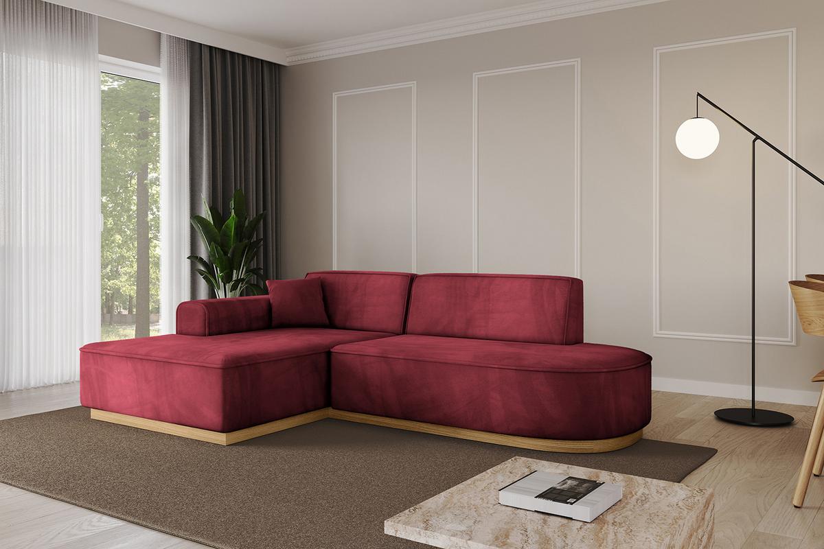 ECKSOFA Ottomane Links IREA-L1-v2 - 232x165x80 cm Bordeauxrot - Bordeaux, Holzwerkstoff/Textil (232/165cm) - ALTDECOR