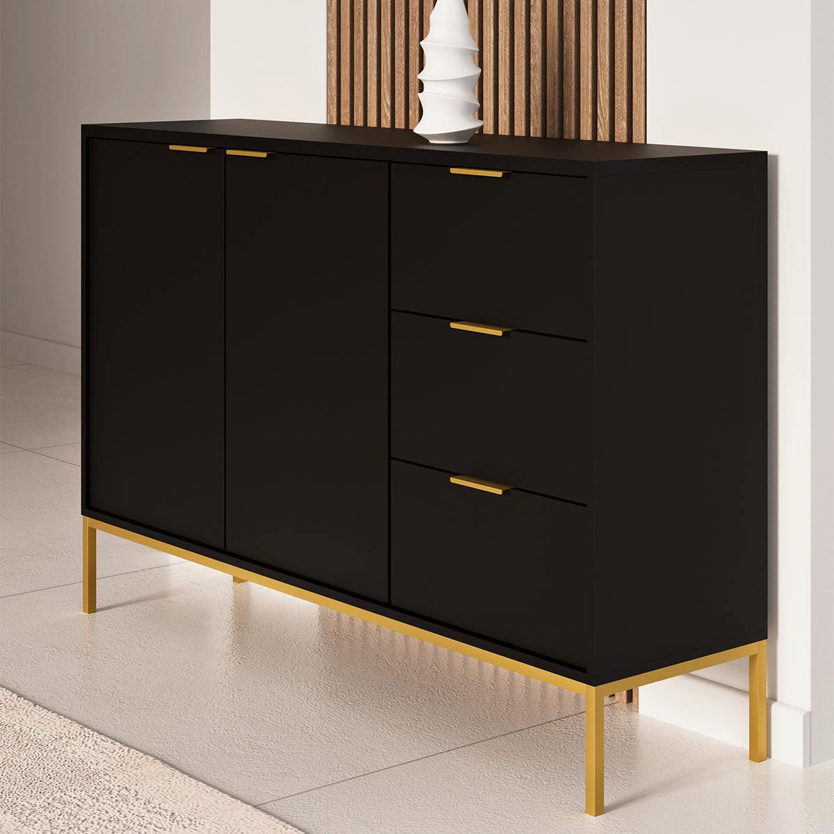 SIDEBOARD Seattle Schwarz - Schwarz, Holzwerkstoff (150/100.4/40cm) - Petits-meubles
