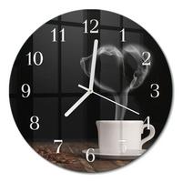 WANDUHR aus Glas Ø30 cm - Kaffee - Braun, Glas (30/30/0.4cm) - TULUP