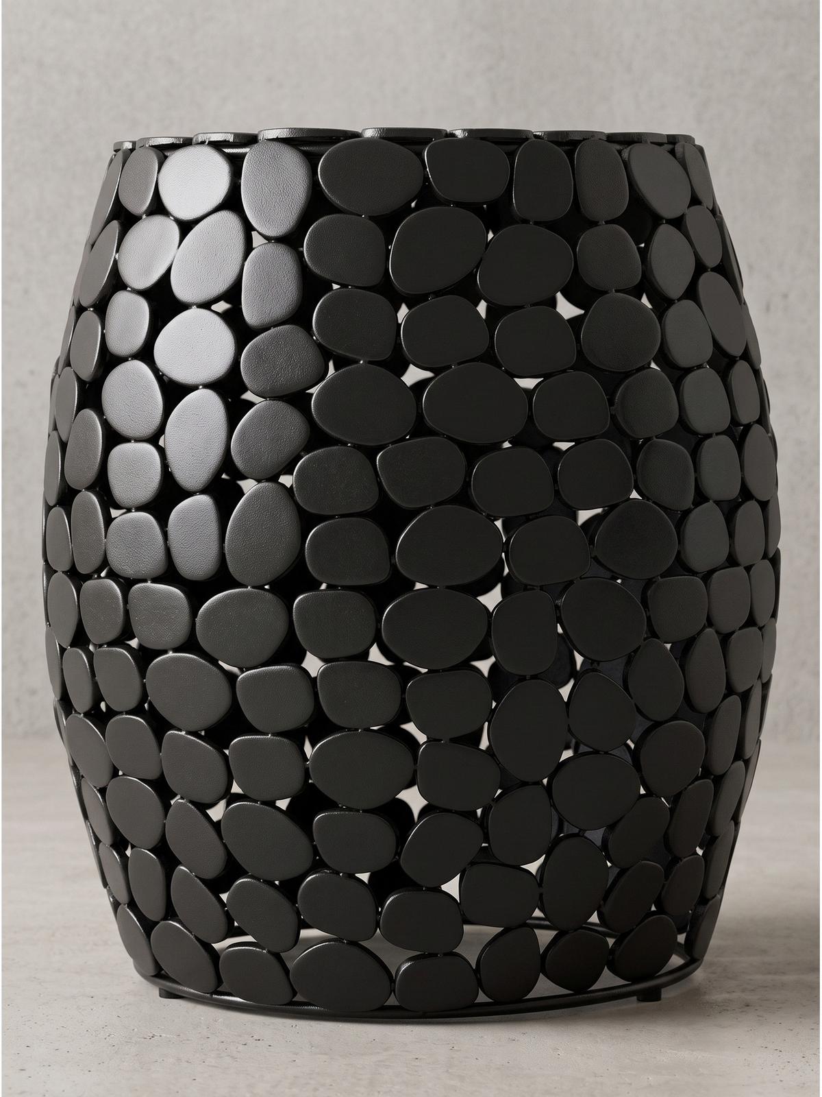 BEISTELLTISCH DIEMEL, Aluminium, handgefertigt, Schwarz, Ø 40 x 46 cm - Schwarz, Metall (40/40/46cm) - KADIMA DESIGN