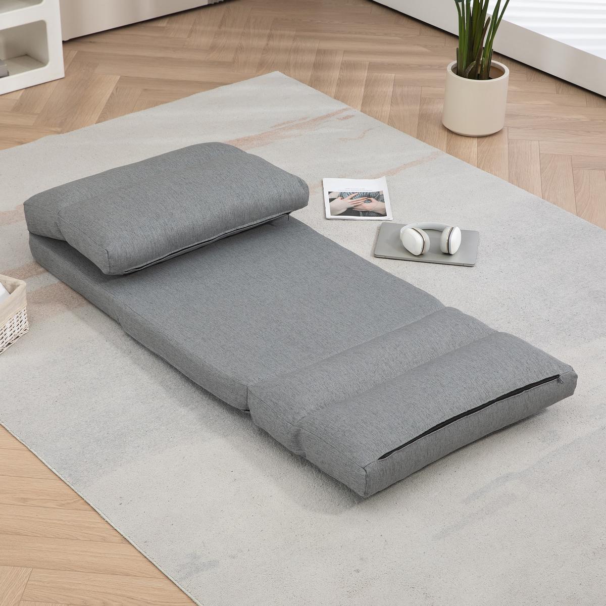 SCHLAFSESSEL Grau - Grau, Textil/Metall (72/56/70cm) - HOMCOM