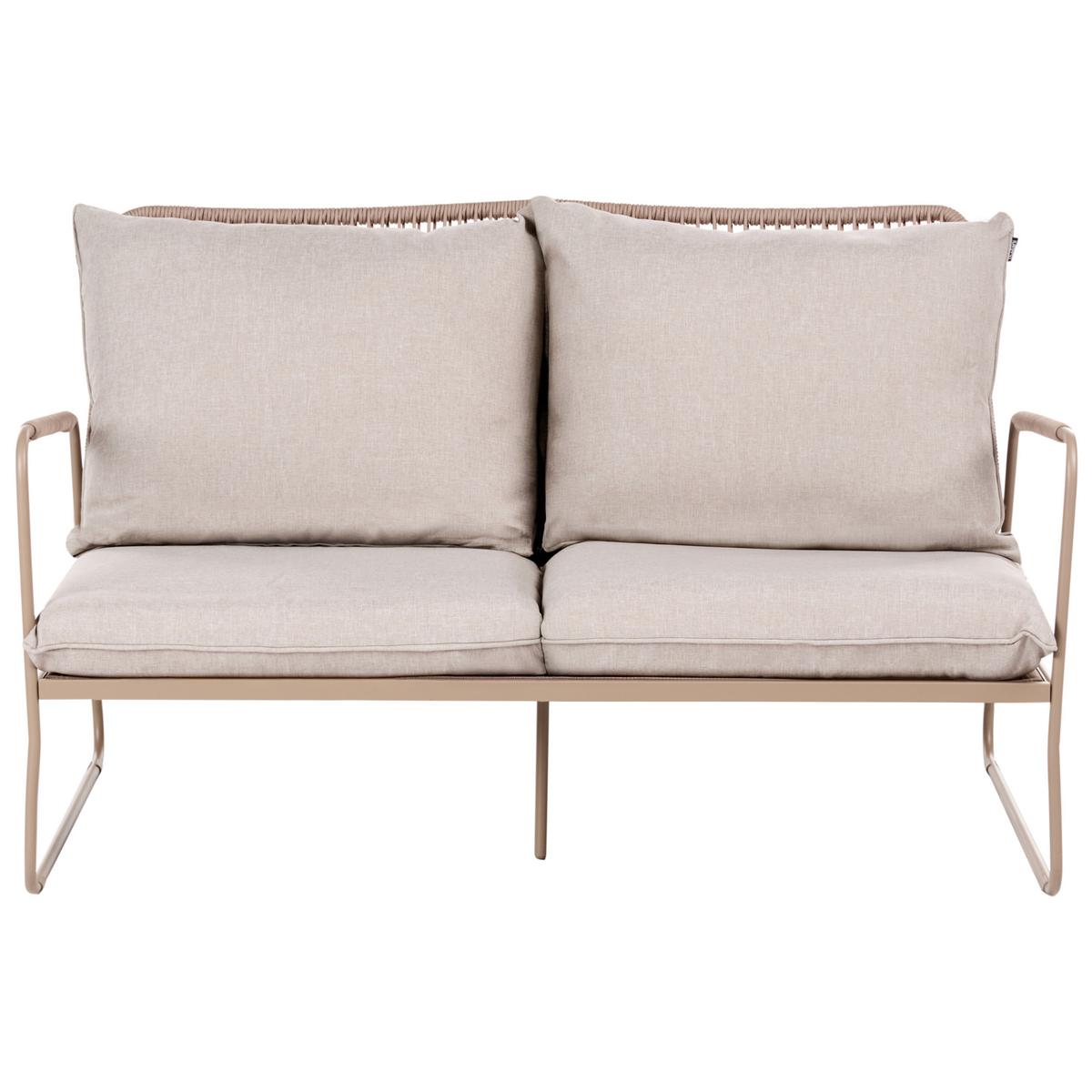 LOUNGE-SET mit Tisch 4-Sitzer Metall Beige Acceglio - Taupe/Beige, Metall - Beliani
