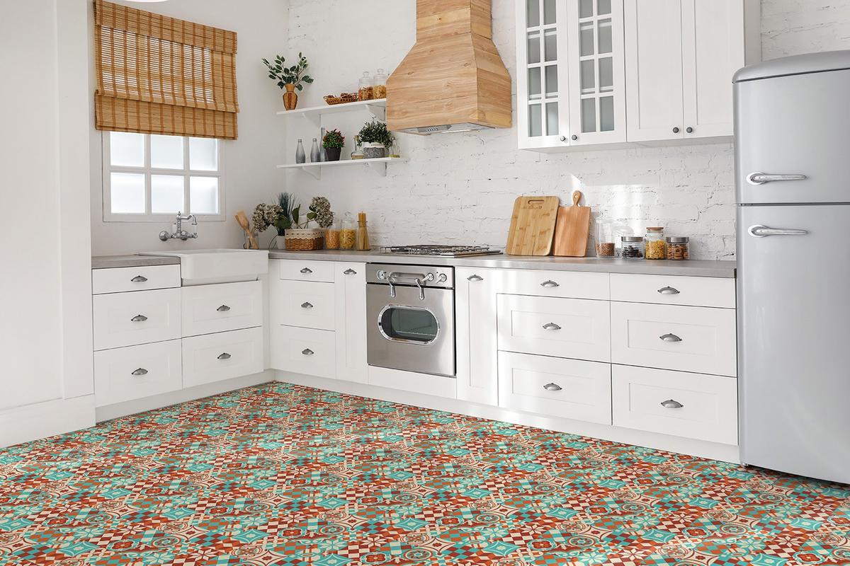 FLIESENAUFKLEBER 9 Stück 30x30 cm selbstklebend Traditionelles Mosaik - Multicolor, Textil (30/1.6/30cm) - TULUP