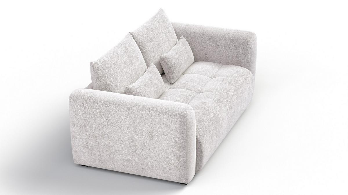 SOFA SORENO 3-Sitzer, ecru - Ecru/Schwarz, Holz/Textil (214/94/114cm) - Wozimo