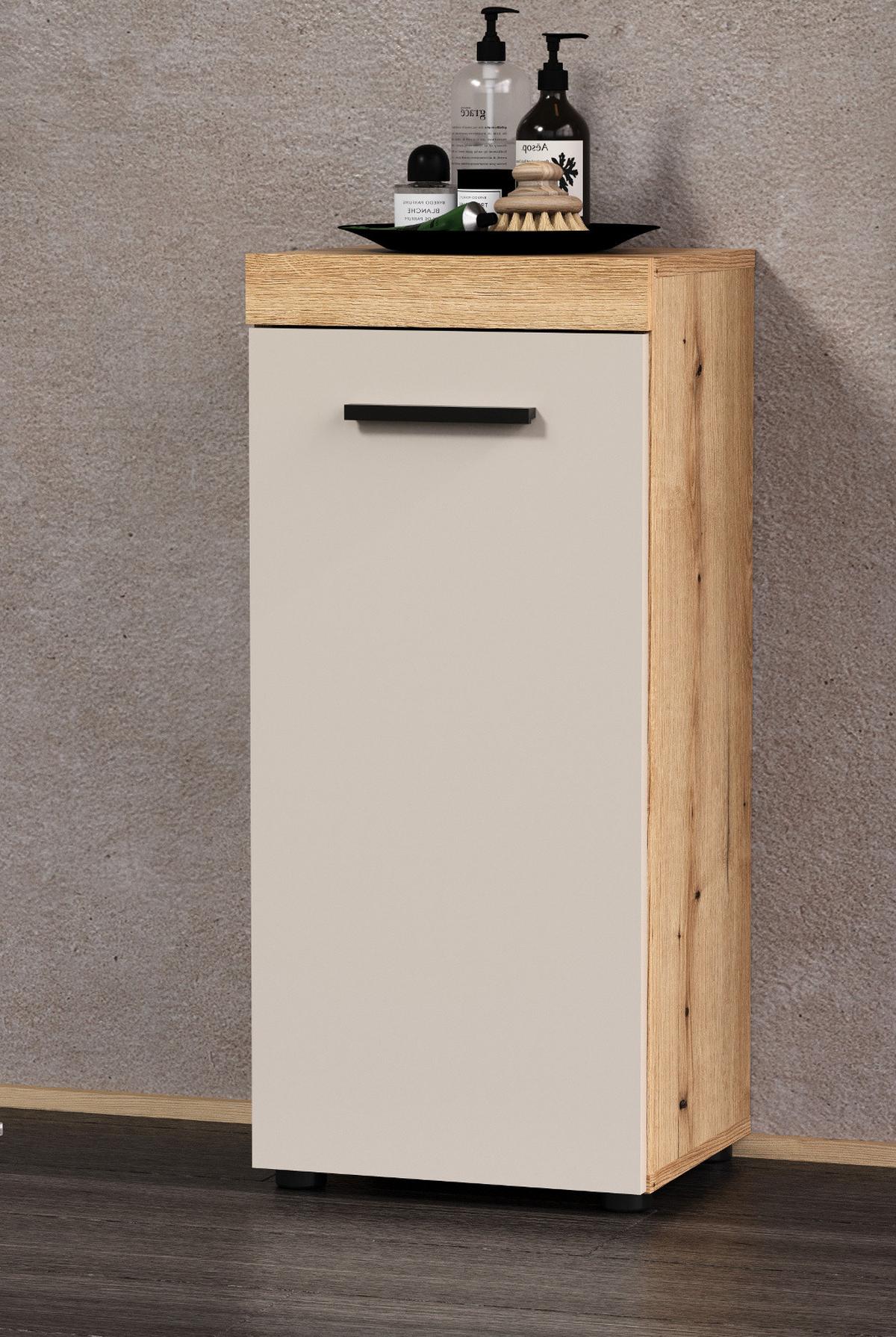 KOMMODE Kaschmir, Evoke Eiche 36 x 81 cm, Badschrank in modernem Design - Kaschmir/Eichefarben, Holzwerkstoff/Kunststoff (36/81/31cm) - Top.Furn